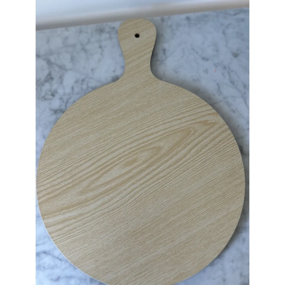Webb & Bower Floral Round Wood Cutting Board With Handle, 12-Inch, Vintage